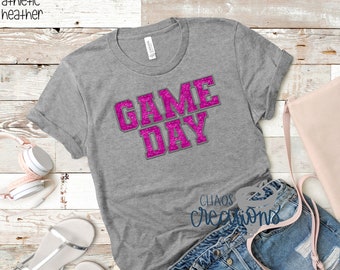 Breast Cancer Awareness Game Day Spirit Wear Faux Embroidery