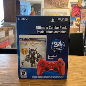 PS3 CONTROLLER : Blood Red Controller God Of War Bundle (CIB) | 100% Authentic| Includes 1 x controller + GoW Saga (CIB) | Works perfectly