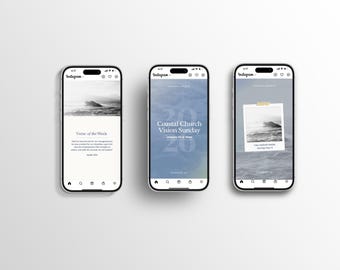 Coastal Church Social Media Templates | Canva Feed & Story Set (Digital Download)