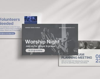 Moderne Canva Vorlagen für Kirchenmitteilungen