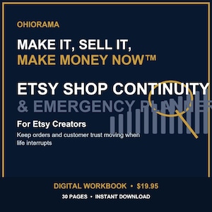 Etsy Shop Continuity and Emergency Planner | Seller Workbook PDF