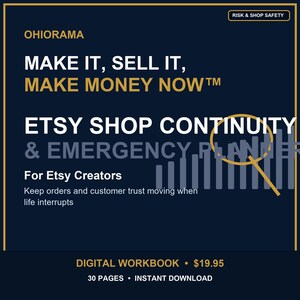 Etsy Shop Continuity and Emergency Planner | Seller Workbook PDF