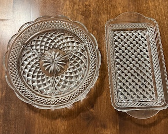 Anchor Hocking Wexford 3-Part Divided Relish Dish and Tray