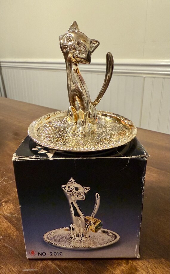 Silver-Plated Cat Ring Holder - image 4