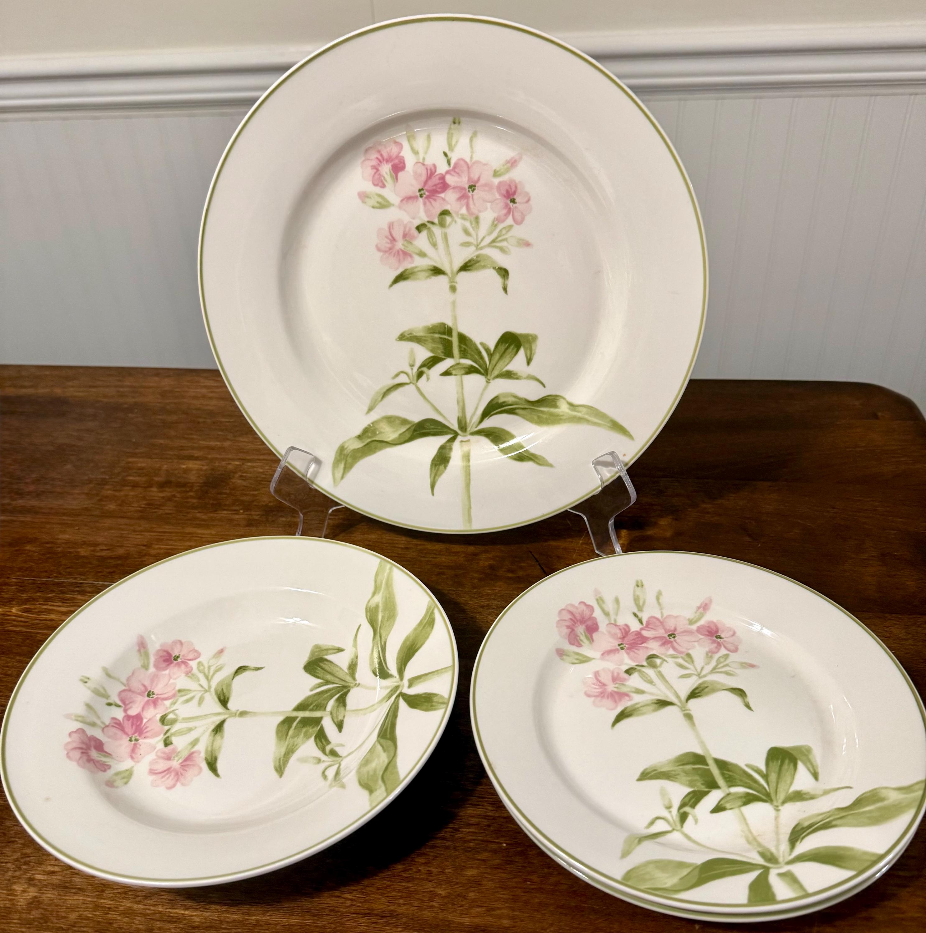 Folkcraft Pink Floral Stoneware Dishes - Etsy