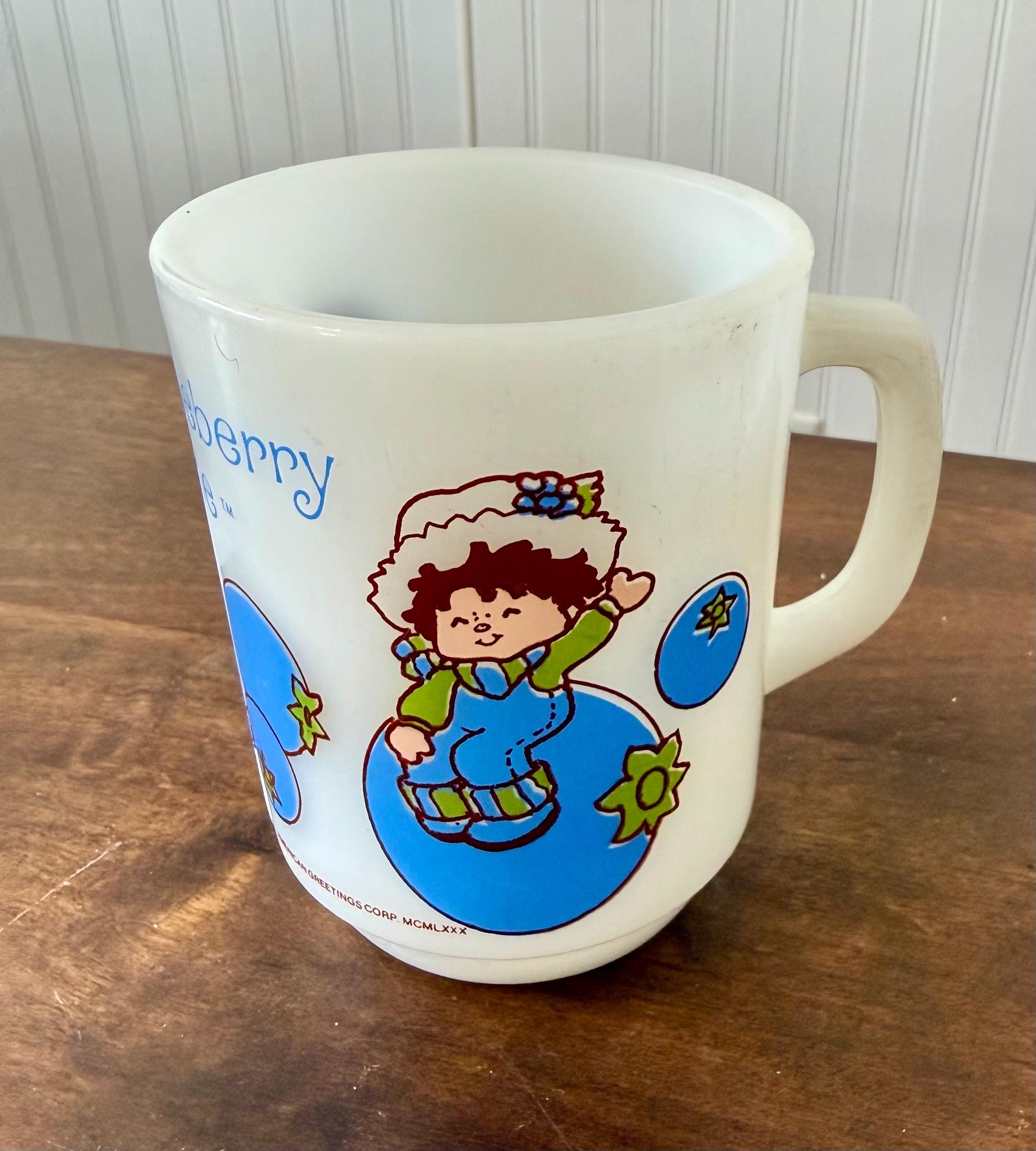 Strawberry Shortcake Mug Milk Glass - Etsy