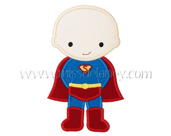 super girl bald applique design etsy