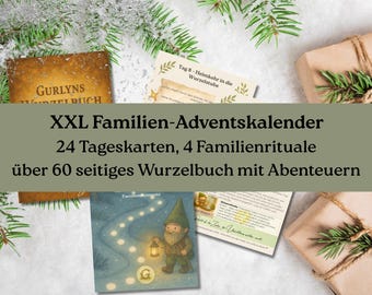Kalendarz adwentowy dla całej rodziny XXL | 24 dni | Historie, przygody i rytuały | Kalendarz adwentowy do druku dla dzieci | Magia natury