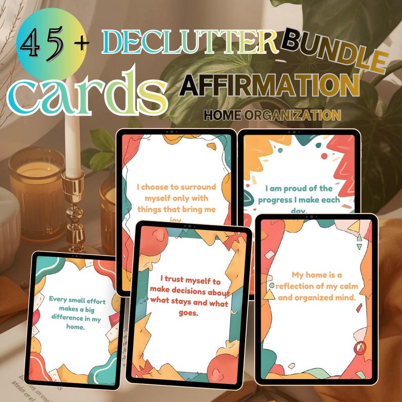 Declutter Affirmation Cards Bundle, Digital Instant Download, Printable Home Organization, Minimalist Mindset, Clean Home Motivation, Decluttering Affirmations Set, Declutter Affirmations, Affirmation Cards Bundle, Printable Affirmations, Home Organization Printable, Decluttering Mindset, Minimalist Affirmations, Clean Home Motivation Printable, Organization Printable, Productivity Affirmations, Mental Clarity Cards, Home Reset Printable, Self Improvement Printables