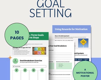 Werkbladen executieve functies Vaardigheden doelen stellen voor ADHD-coaches en -therapeuten (digitale download)