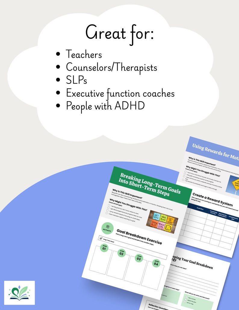 Executive Function Skills Worksheets Goal Setting Skills for ADHD ...