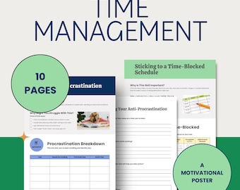 Executive Function Skills Worksheets Time Management Skills for ADHD Coaches and Therapists (Digital Download)