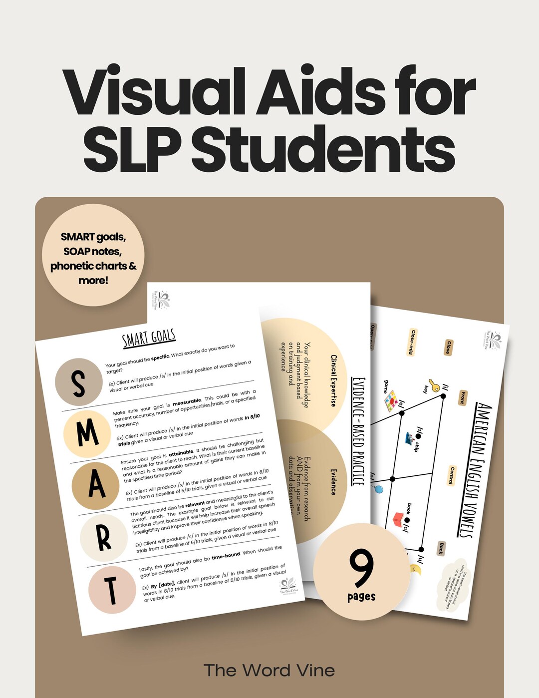 SLP Student Visual Aids Speech Therapy References Neutral (PDF Download ...