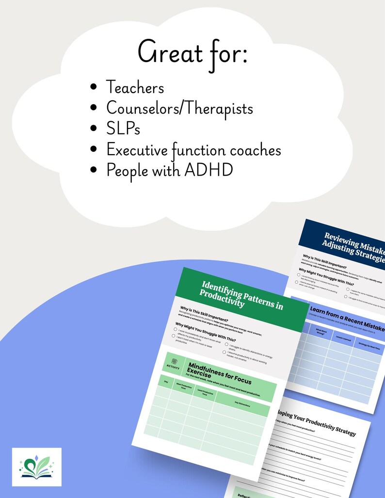 Werkbladen executieve functies Zelfcontrole en reflectie: voortgang, feedback, fouten maken, zelfcompassie (digitale download) afbeelding 3