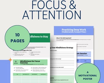 集中力と注意力を高める実行機能ワークシート - ADHDコーチング（デジタルダウンロード）