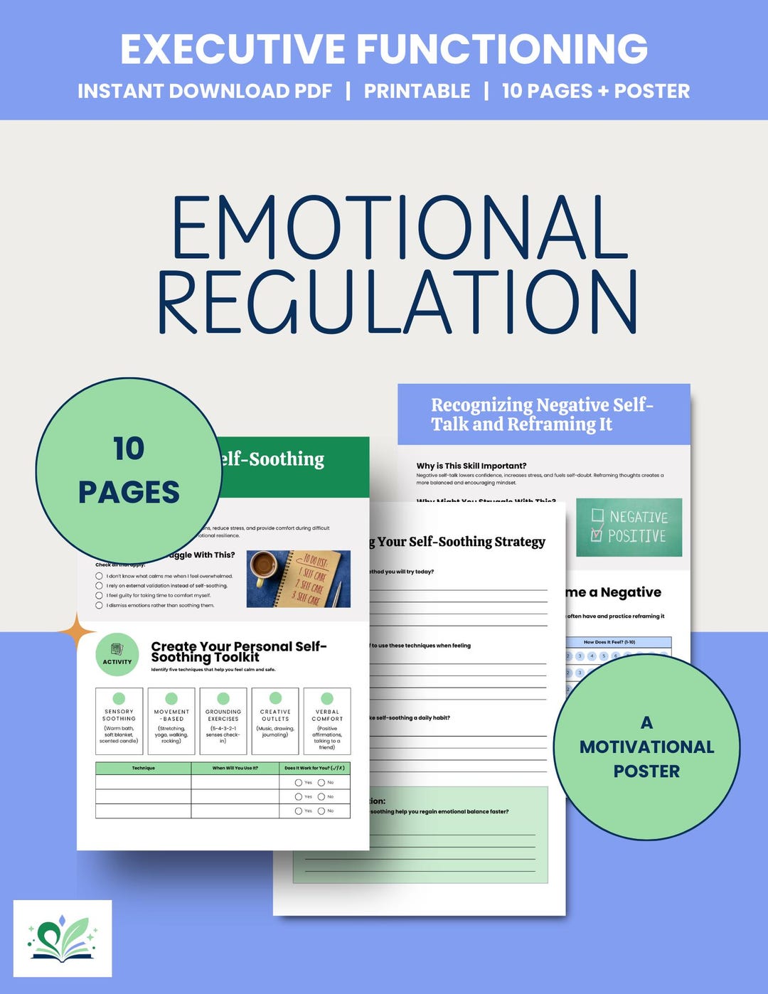 Executive Function Worksheet Emotional Regulation Deep Breathing Self ...