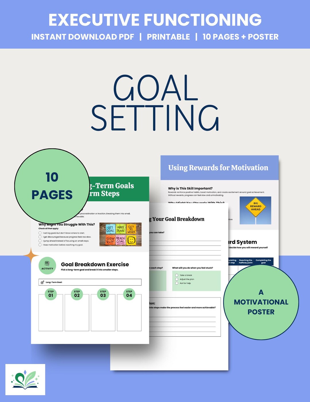 Executive Function Skills Worksheets Goal Setting Skills for ADHD ...