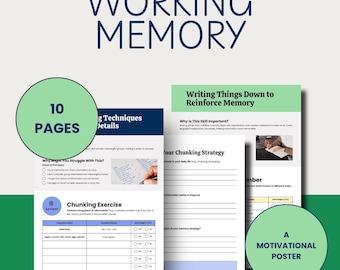 Werkbladen executieve functies Werkgeheugenvaardigheden voor coaches en therapeuten (digitale download)