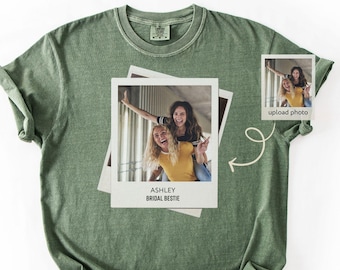 Benutzerdefinierte Polaroid Foto Bachelorette Shirt, Brautparty-T-Shirt