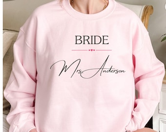 Personalized Bride Sweatshirt, Bachelorette Party Matching Crewneck