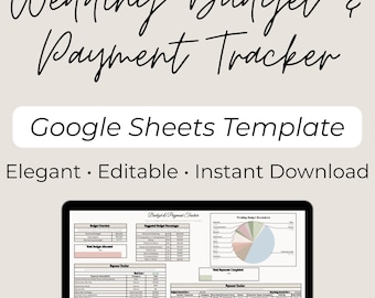 Wedding Budget & Payment Tracker | Google Sheets Template | Instant Digital Download