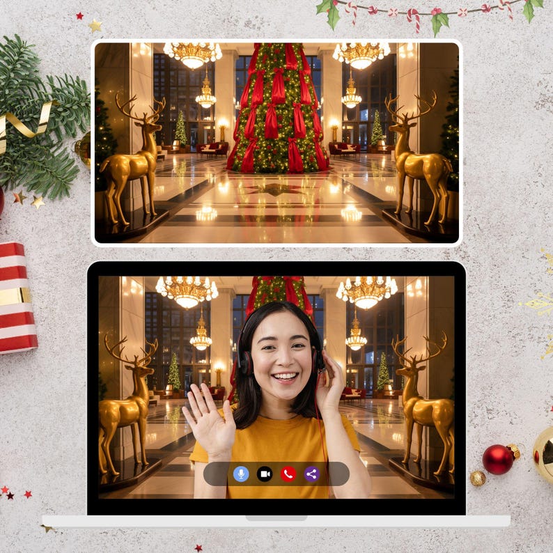 Christmas Virtual Backgrounds Pack | Holiday Zoom Backgrounds | Festive ...