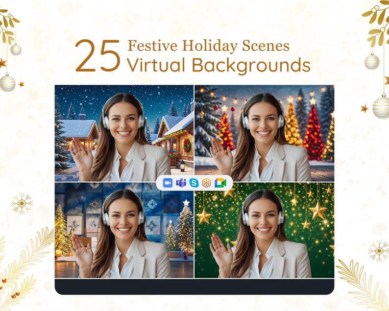 Christmas Holiday Virtual Backgrounds | for Zoom Backgrounds Stream ...