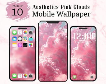 iPhone-achtergrond roze wolk | 20 esthetische dromerige luchtvergrendelingsschermen | Boho pastelroze telefoonachtergrond | Zacht behang voor meisjes