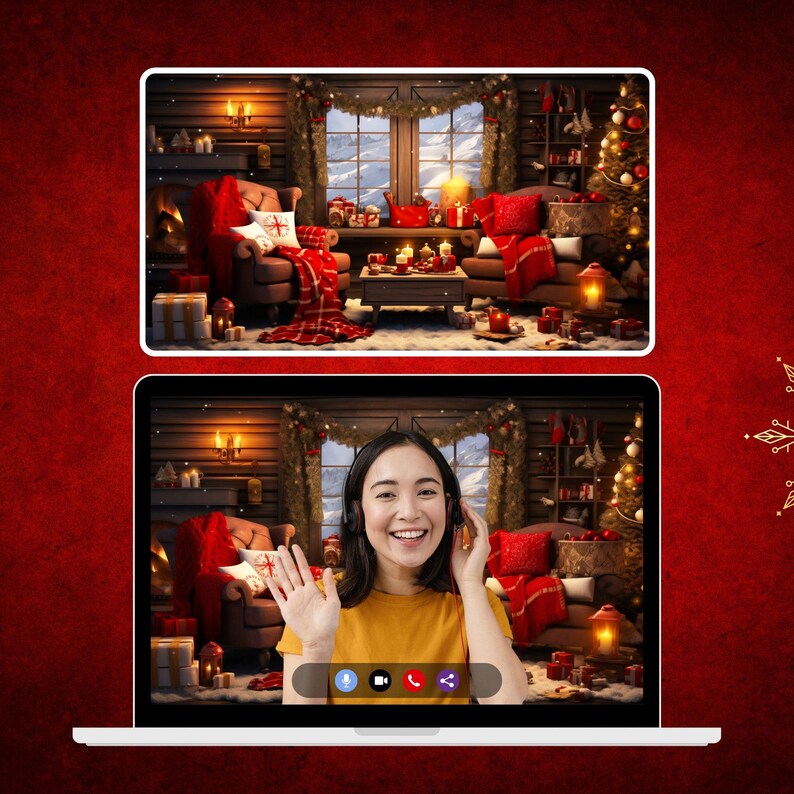 Christmas Virtual Backgrounds Pack | Holiday Zoom Backgrounds | Festive ...