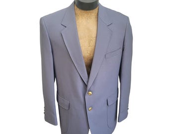 Oakton Gray Two Button Blazer Sportcoat 44R Jacket Perma Press