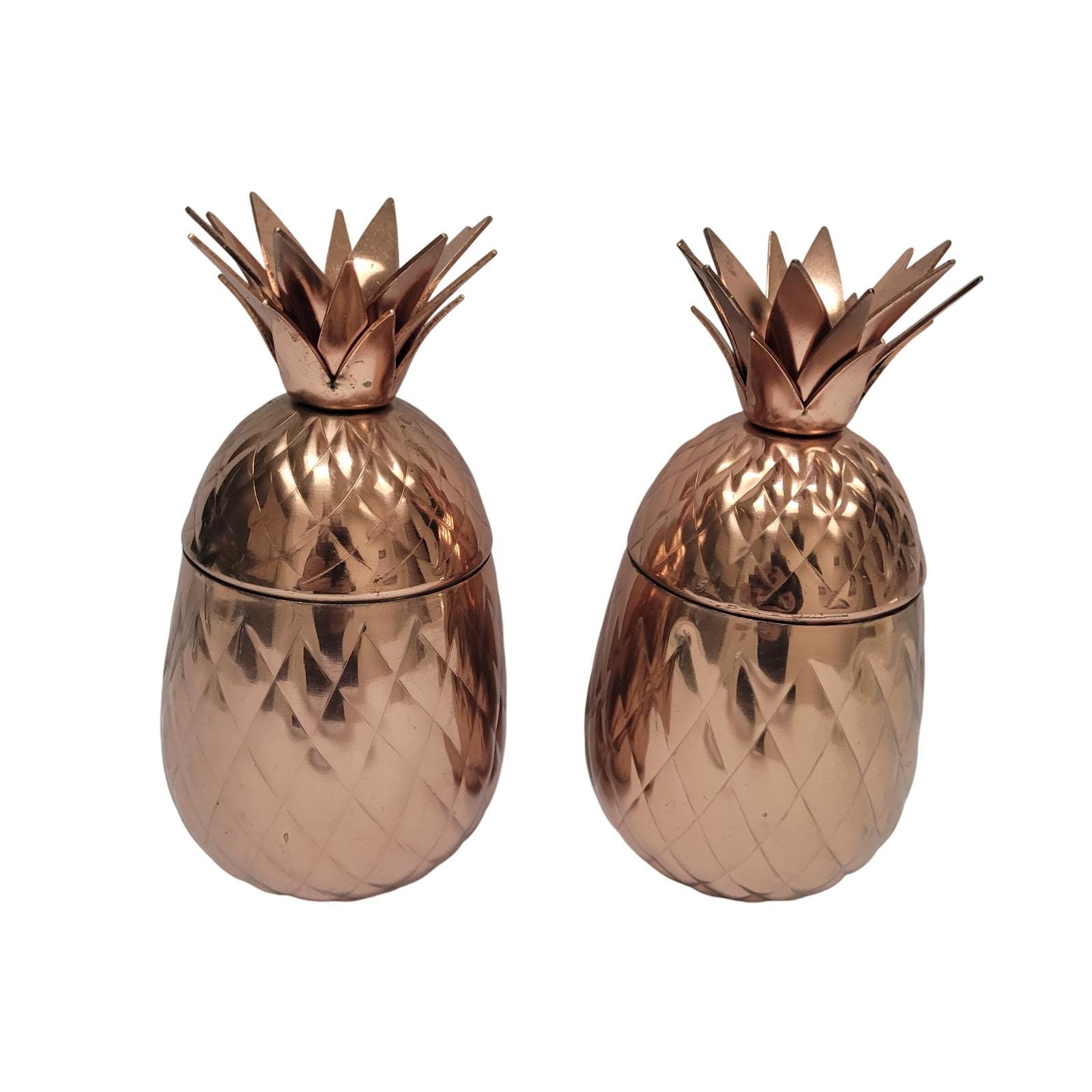 Godinger Pineapple Cups Set of 2 Vintage Tumblers Cocktail Gold - Etsy display picture 1