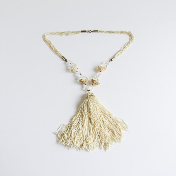Diane Von Furstenberg Necklace / Vintage DVF Tassel Necklace with Shells