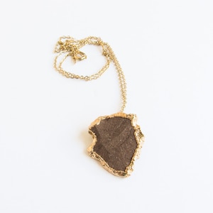 Gold Dipped Arrowhead Vintage Necklace / Actual Arrow head