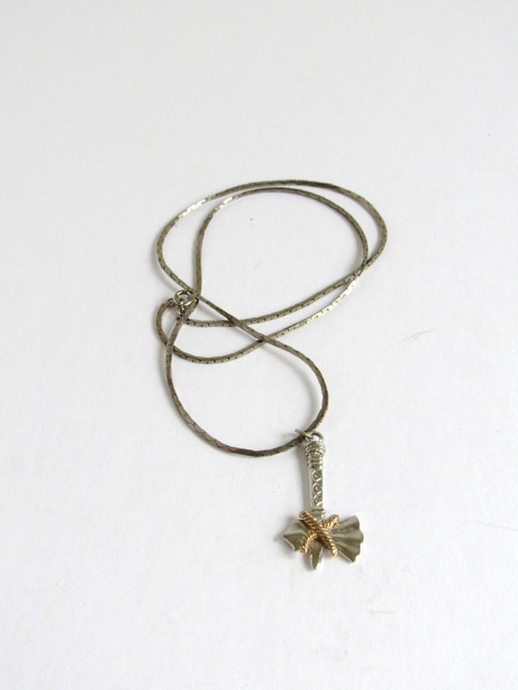 Vintage Axe Necklace: Battle Axe vintage silver tone axe bracelet, native america, southwest, southwestern axe necklace, tribal axe