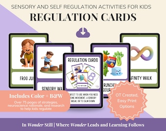 Regulation Strategy Cards | Printable Sensory Activities for Kids | Self-Regulation Tools | OT Resource for Parents and Professionals