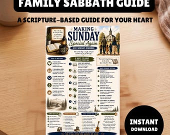 Christian Family Sabbath Guide, Scripture-Based Sunday Routine (PDF Devotional)