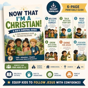 Christian Kids Survival Guide | New Believer Printable Booklet (Instant Download)