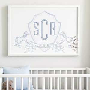 Personalized Rocking Horse Nursery Art