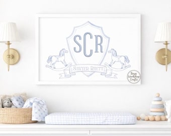 Personalized Rocking Horse Nursery Art