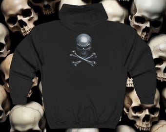 Abbey Dawn Full Zip Gold Skull Black Hoodie - Short Sleeve, Avril