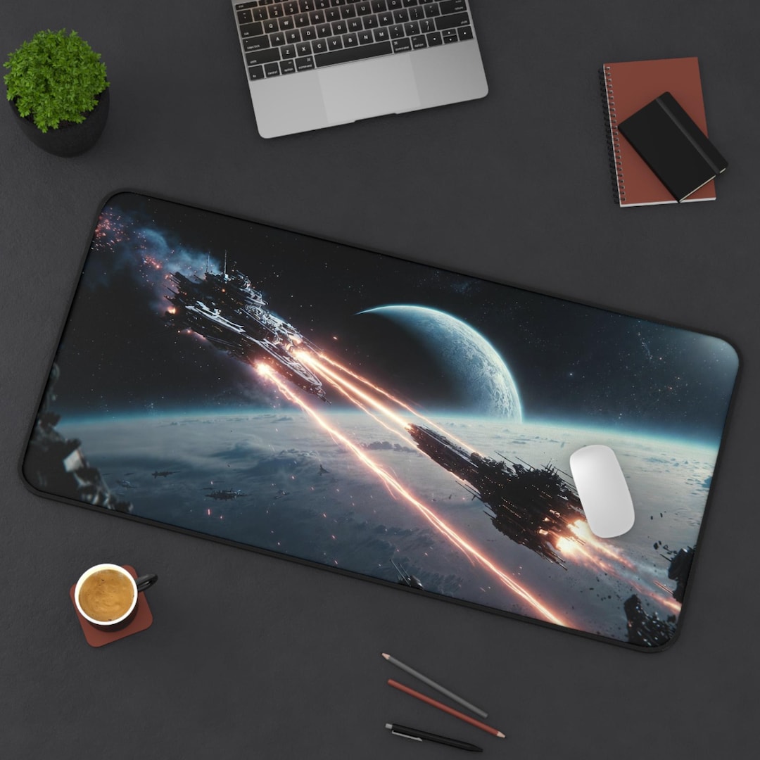 Sci-fi Alien Starship Battle Gaming Pad, Space Fantasy Desk Mat - Etsy