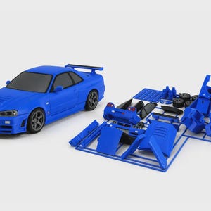 Sports Car Build Kit | No Glue Snap Fit Model | Build Your Own Car Kit | JDM Style Desk Model
