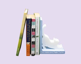 Serre-livres Chat — Siestes et pages tournées, serre-livres en forme de L imprimé en 3D, cadeau pour les amoureux des chats, décoration de bibliothèque pour les lecteurs