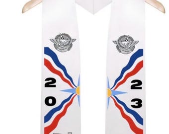Assyrian Flag Graduation Stole Custom Sash Year and Name Personalization Available