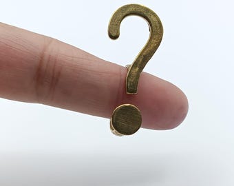 Anillo de latón con signo de interrogación, joyería minimalista, banda ajustable