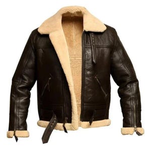 Men’s Brown Shearling Leather Jacket