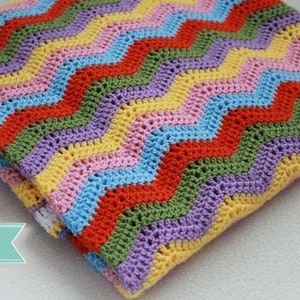 Crochet Pattern - Simple Ripple Baby Blanket (Pattern No. 014) - INSTANT DIGITAL DOWNLOAD