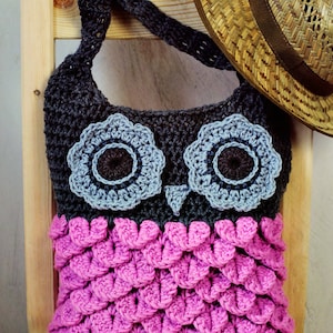 Crochet Owl Purse Pattern with Feathers (PDF Pattern)
