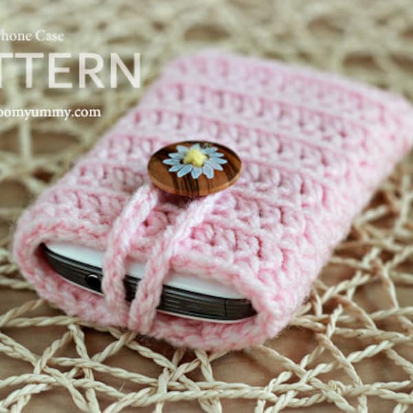 Crochet Pattern - Crocheted Cell Phone Cover (Modèle n ° 019) - TÉLÉCHARGEMENT NUMÉRIQUE INSTANTANÉ