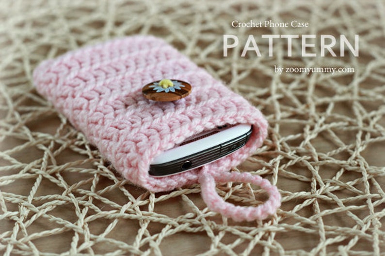 Crochet Pattern Crocheted Cell Phone Cover Pattern No. 019 INSTANT DIGITAL DOWNLOAD image 2